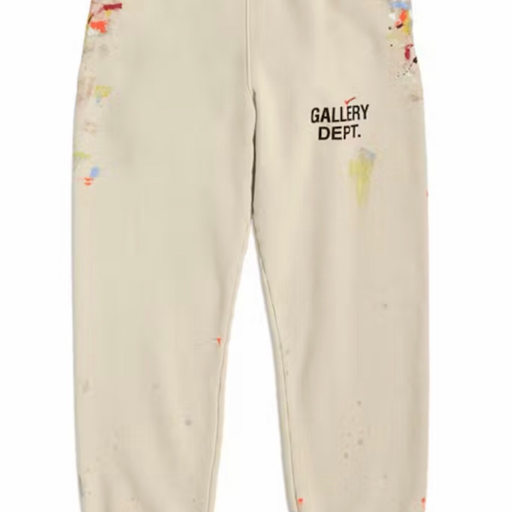 Gallery Dept GD Logo Hand Painted Joggers cream